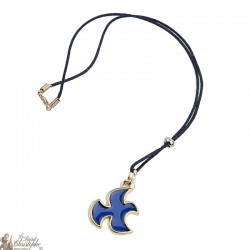 Collar con paloma azul