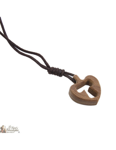 koord halsketting - Wooden Heart ondertekenen met Tau