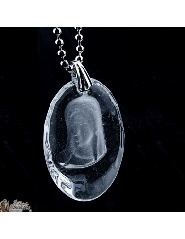 Pendentif de la Vierge en verre transparent 
