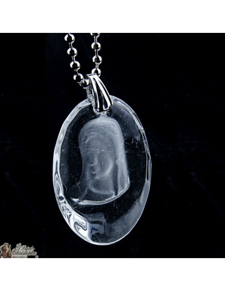 Pendentif de la Vierge en verre transparent 