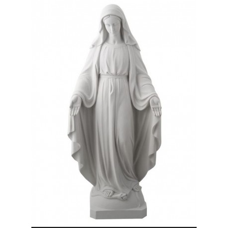  Statue de la Vierge Miraculeuse coorée en Albatre -  23 cm