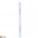 Communion candle -White or Beige 40 cm - pink squares