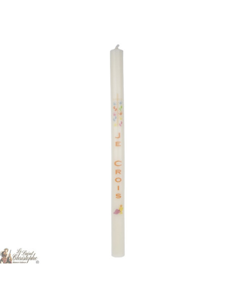 Comunión Vela amarillento o blanco - 40cm - cruz y cáliz