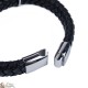 Bracelet cuir et métal inoxydable avec croix