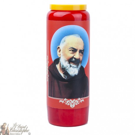 Bougies Neuvaines rouges à Padre Pio - prière français