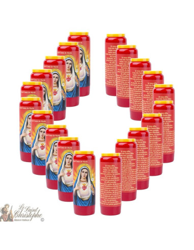  Novenas velas rojas a Inmaculado Corazón de María - Oración francés