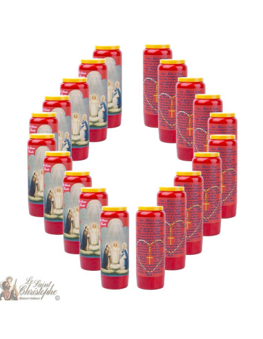 Red Candles Novenas to Holy Family - French Prayer