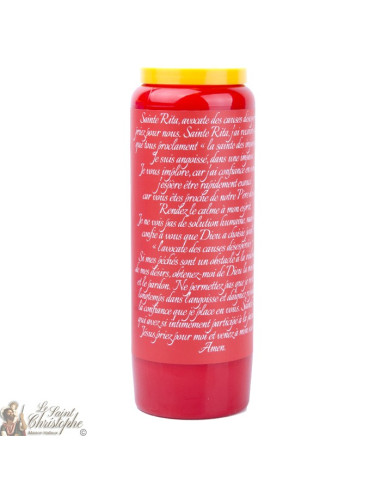 Red Candles Novenas to Saint Rita - French Prayer