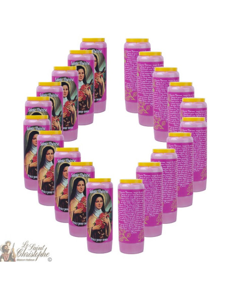 Bougies Neuvaines roses à Sainte Thérèse - prière français