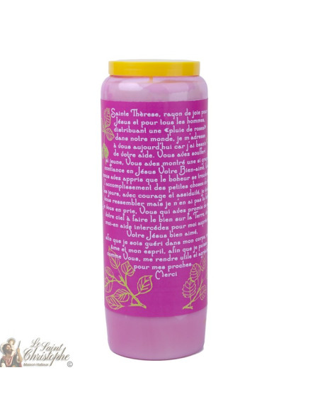 Pink Candles Novenas to Saint Teresa  - French Prayer