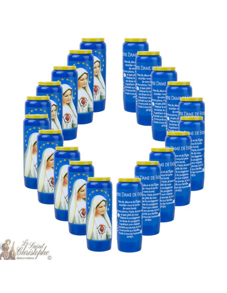 Bougies Neuvaines bleues à Notre Dame de Fatima  - prière français