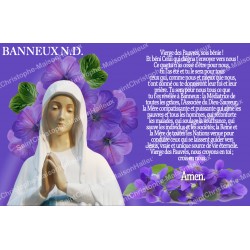 sticker with french  prayer - Our Lady from Banneux - 1