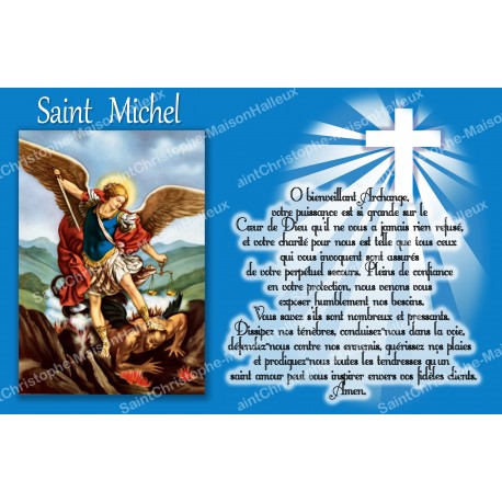 Stikers voor Kaars met gebed op frans -  Heilige Michael