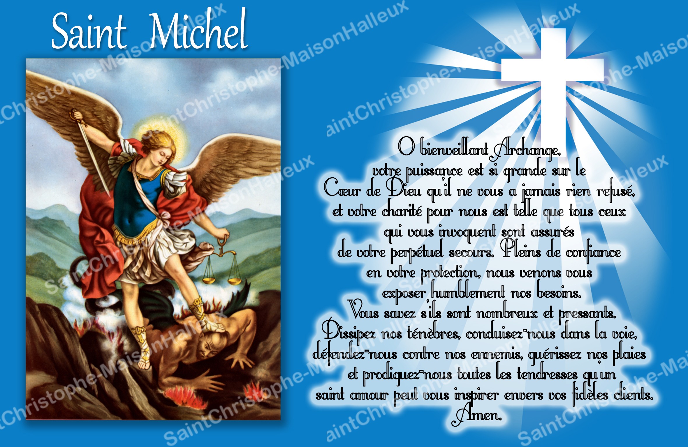sticker with french prayer - Saint Michael - Maison Halleux ...