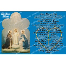 sticker with french  prayer - Holy Family