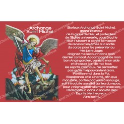 Autocollant pour bougie de neuvaine avec prière - Saint Michel - Rouge