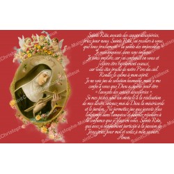 sticker with french  prayer - Saint Rita