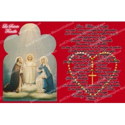 Pegatina para vela de novena con oración - Sagrada Familia - Roja