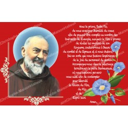 Adesivo francese  con la preghiera - Padre Pio