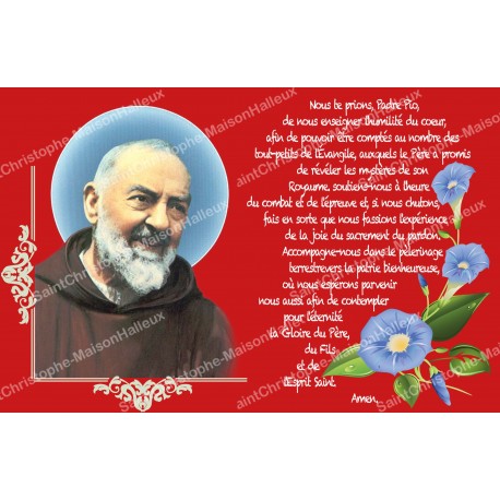 Pegatina francés con la oración – Padre Pio