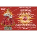 Sticker for novena candle with prayer - Infant Jesus of Prague - Red