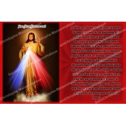 sticker with french  prayer - Merciful Christ