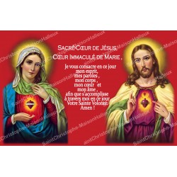 Stikers voor Kaars met gebed op frans -  Heilig Hart van Maria