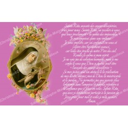 Sticker for novena candle with prayer - Saint Rita - Pink