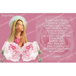 sticker with french  prayer - Hail Mary