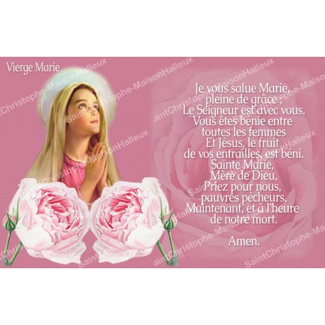Stikers voor Kaars met gebed op frans -  Hail Mary