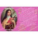 Sticker for novena candle with prayer - Saint Theresa - Pink