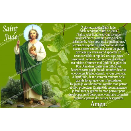 Adesivo francese  con la preghiera - San Judas