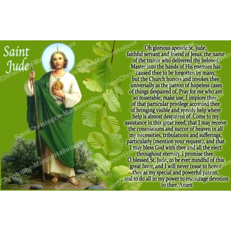 sticker with english  prayer - Saint Jude