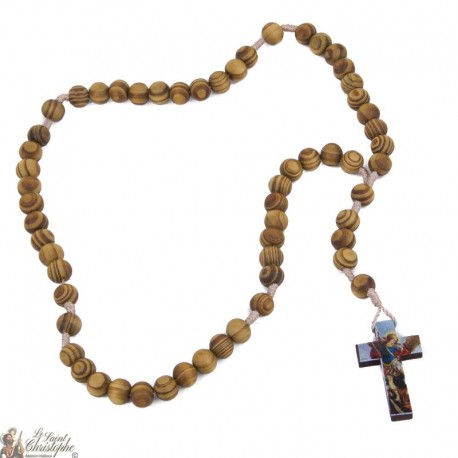 Rosary in olive wood Saint Michel