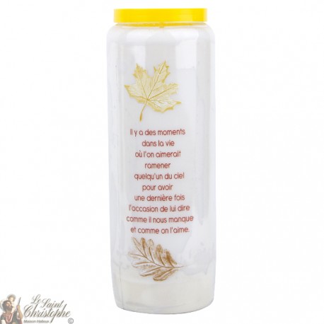 White Neuvaine candles for lost persons -2- French text