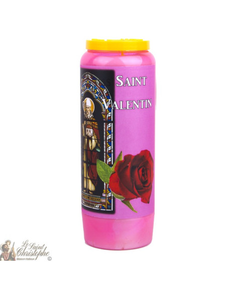Bougies Neuvaines roses à Saint Valentin - prière français