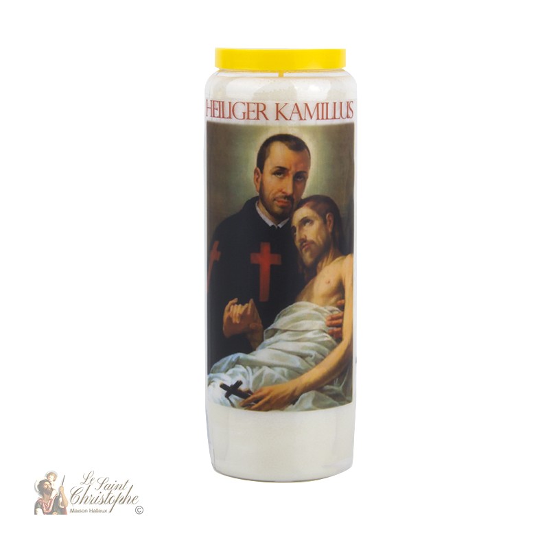 Candles Novenas for Saint Camillus german Prayer Maison Halleux